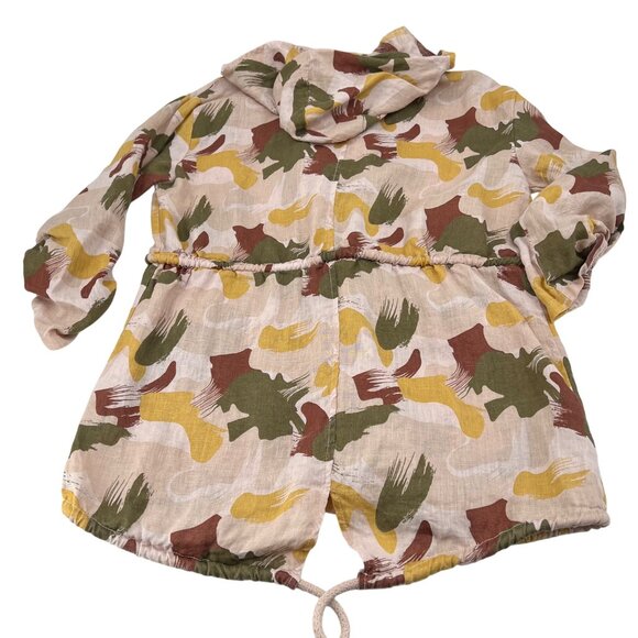 Baci Women's Multicolor Linen Hooded Button Down Pockets Made In Italy Small - Picture 10 of 10